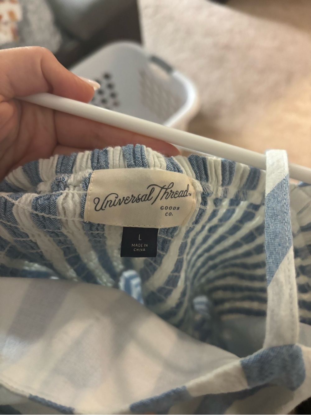 Universal Thread Blue and White Striped Sundress with Spaghetti Straps - Picture 2 of 2